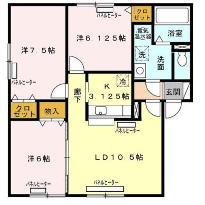 間取図 リビングタウン山の手D棟