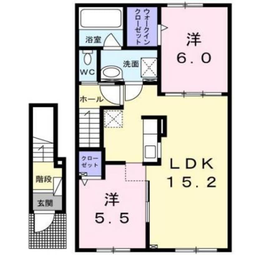 間取図 ベル・カルム桔梗Ⅱ