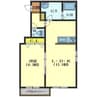 プルミエール深堀 1LDKの間取り