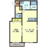 プルミエール深堀 1LDKの間取り