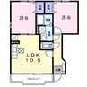 プルーズ・中道 2LDKの間取り