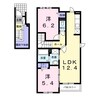 グラース アン ポタジェⅡ 2LDKの間取り