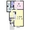 エルムプラシードA10号館 1LDKの間取り