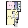 グリーンレイク 1LDKの間取り