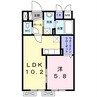 ヴィラ本町 1LDKの間取り