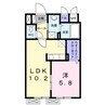 ヴィラ本町 1LDKの間取り