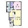 アンフレールA 1LDKの間取り