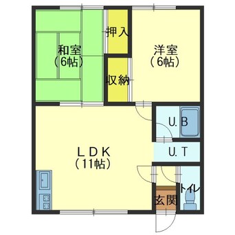 間取図 コーポ衣笠No.5