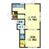 コートアベニュー 1LDKの間取り