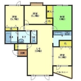 間取図 エンドレス五稜郭Ａ棟