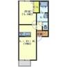 サンヴィラン美原B棟 1LDKの間取り