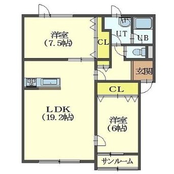 間取図 ヴィラージュ東浜