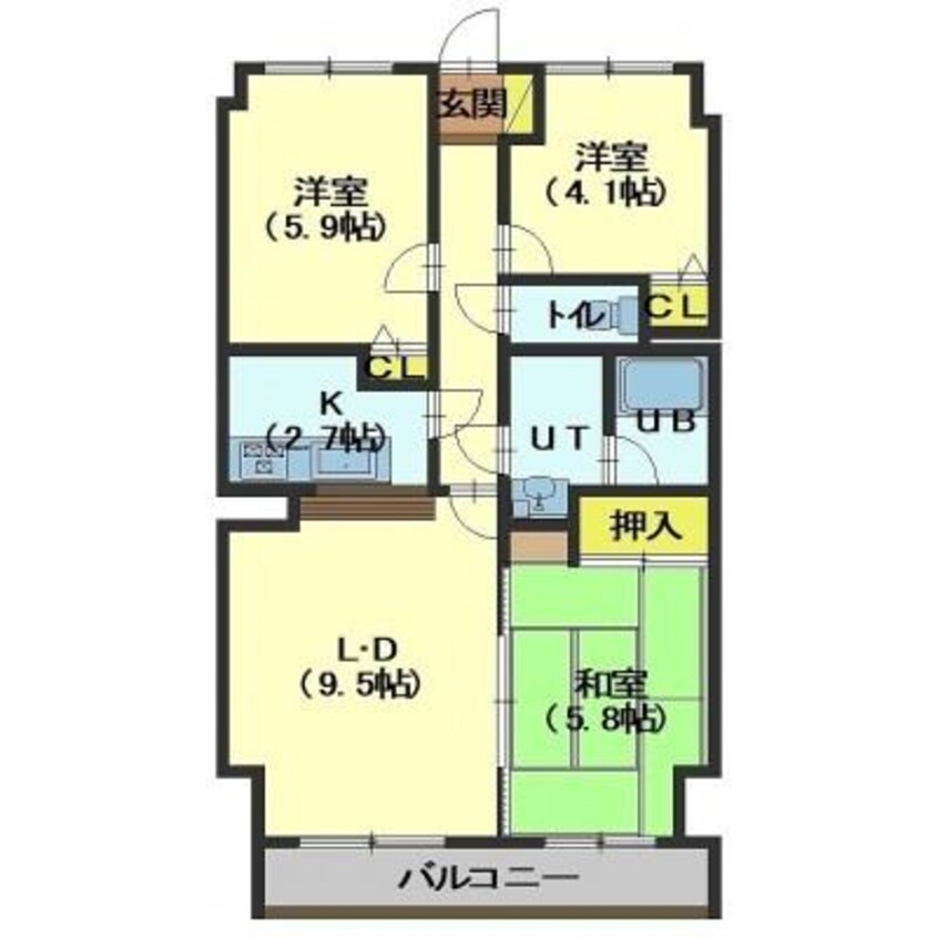 間取図 ライオンズマンション函館湯の川