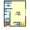 ヴェリテ 1Kの間取り