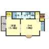 アルム桔梗 1DKの間取り