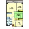 ニューシャトーム湯川 3LDKの間取り
