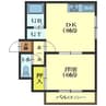 ニューライフ中道 1LDKの間取り