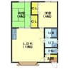 コーポワカキ2 2LDKの間取り