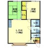 コーポワカキ2 2LDKの間取り