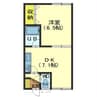 レッドリバータカサ 1DKの間取り