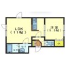 ライブタウン本通 1LDKの間取り