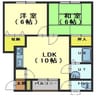 第３緑ハイツ 2LDKの間取り