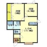 サンライフ亀田港Ⅴ 2LDKの間取り