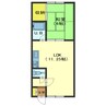 コーポ青雲 1LDKの間取り