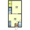 レジデンス八幡 1DKの間取り