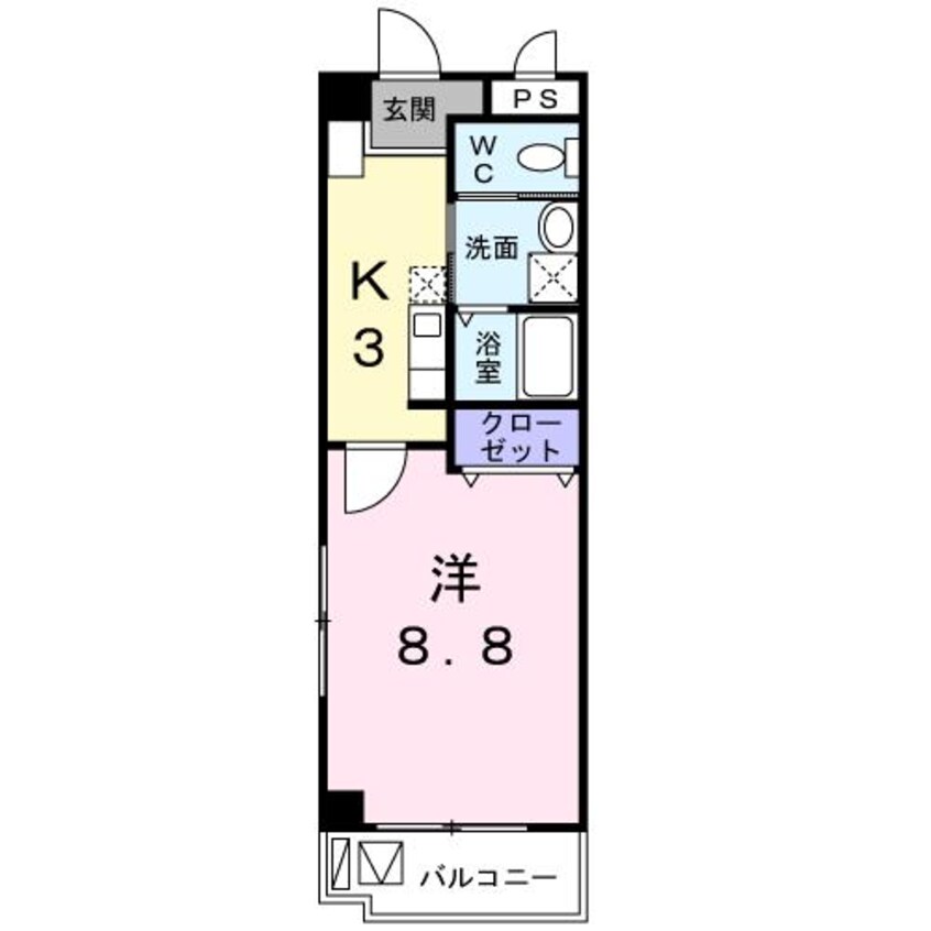 間取図 沖縄都市モノレール<ゆいレール>/古島駅 徒歩8分 4階 築19年