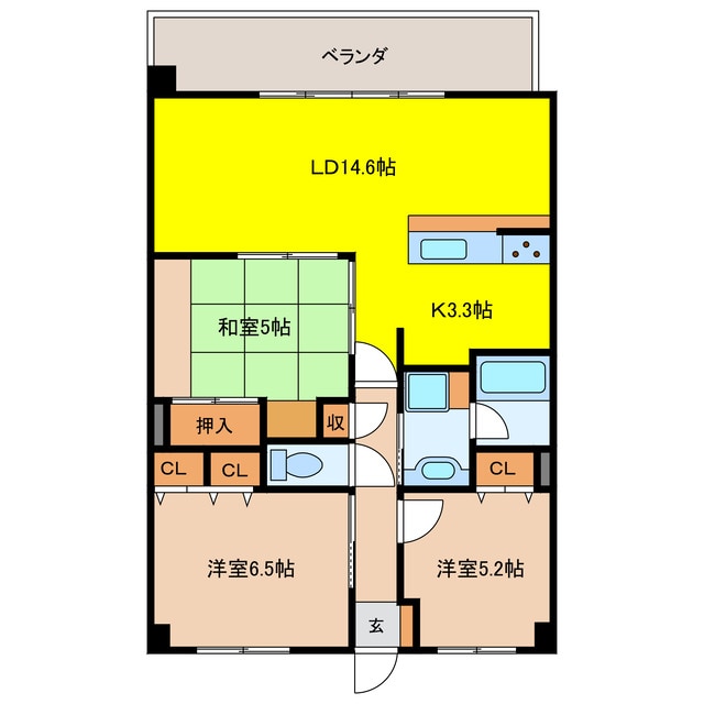 間取り図 沖縄都市モノレール<ゆいレール>/牧志駅 徒歩14分 14階 築5年