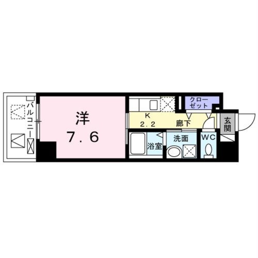 間取図 沖縄都市モノレール<ゆいレール>/おもろまち駅 徒歩6分 7階 築2年