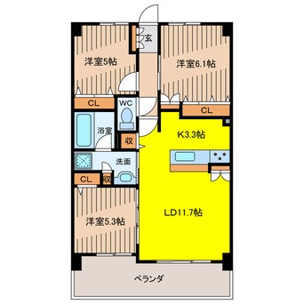 間取図 沖縄都市モノレール<ゆいレール>/壺川駅 徒歩8分 11階 築3年