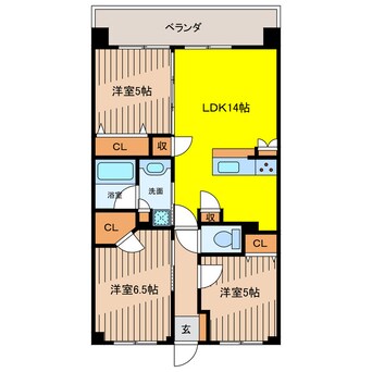 間取図 沖縄都市モノレール<ゆいレール>/古島駅 徒歩35分 5階 築2年