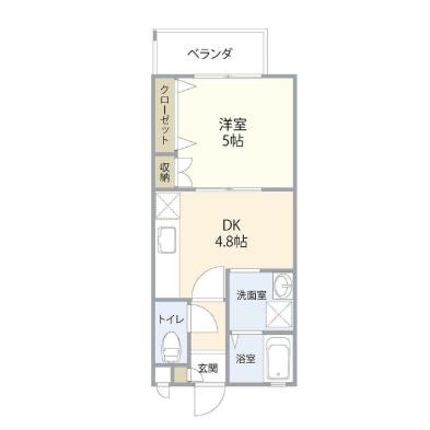 間取り図 沖縄都市モノレール<ゆいレール>/おもろまち駅 徒歩5分 2階 築2年