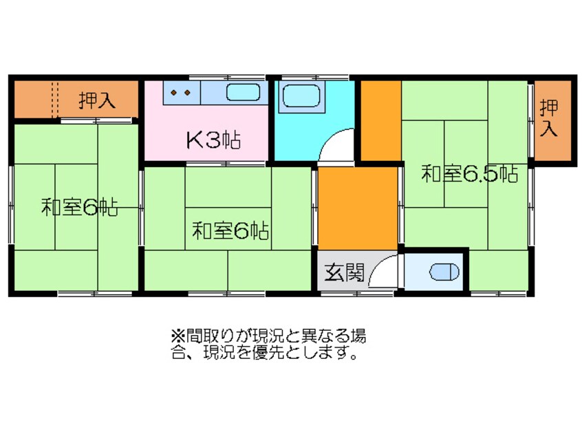 間取図 宮交バス（気仙沼市）/羽黒神社前 徒歩2分 1階 築48年