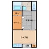 南弘荘 1DK+Sの間取り
