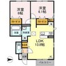 D－room瑞風 2LDKの間取り
