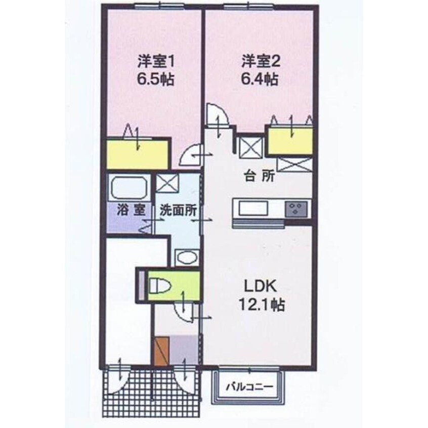 間取図 Ｄ－ｒｏｏｍ切通　Ｂ