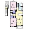 ｲｰｽﾄｵｰﾌﾞ2 2LDKの間取り
