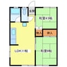 気仙沼線ＢＲＴ/本吉駅 徒歩4分 1-1階 築35年 2LDKの間取り