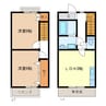 エルメゾネット 2LDKの間取り