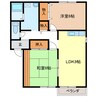 ロイヤルガーデンA棟 2LDKの間取り