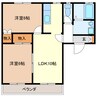 セントラルリバーⅡ 2LDKの間取り