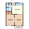 サンコーポ千歳山　B棟 2DKの間取り