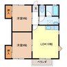 ハイツジュエルＤ 2LDKの間取り