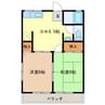 カストル 2DKの間取り