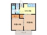 さつき荘 2DKの間取り
