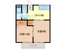さつき荘 2DKの間取り