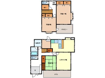 間取図 近鉄名古屋線/南が丘駅 徒歩8分 1-2階 築30年